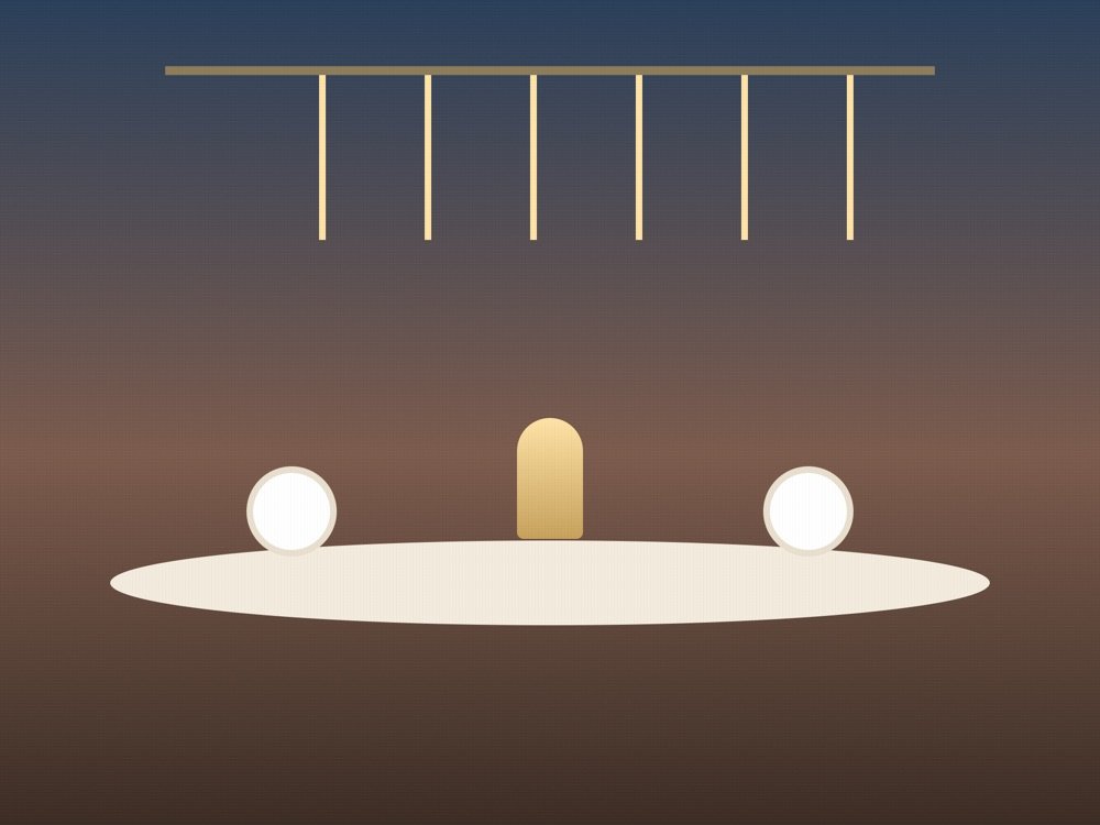 Terrace restaurant set for dinner