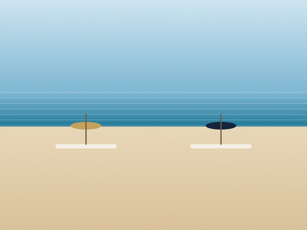 Private beach with loungers and parasols